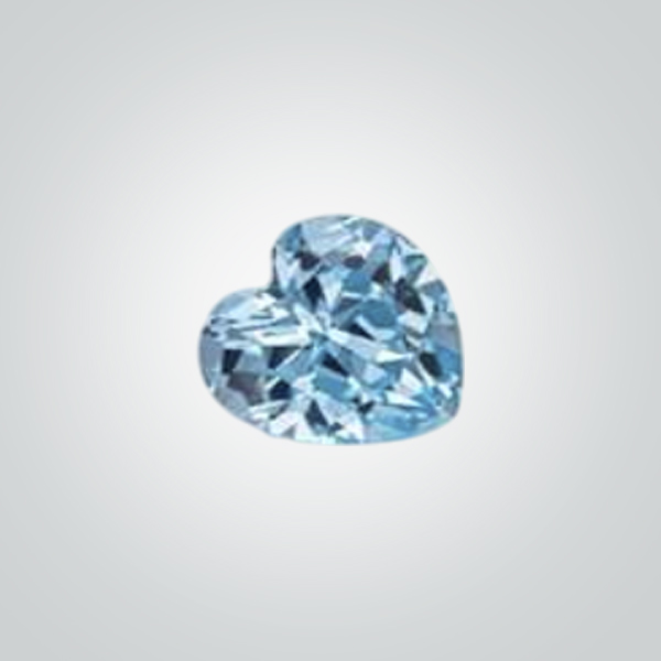 Synthetic Gemstones Pulled Czochralski Aquamarine, Heart