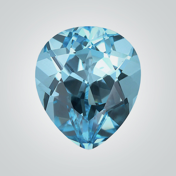 Lab Created Pulled Czochralski Aquamarine, Pear