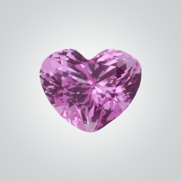 Lab Created Pulled Czochralski Pink Sapphire, Heart