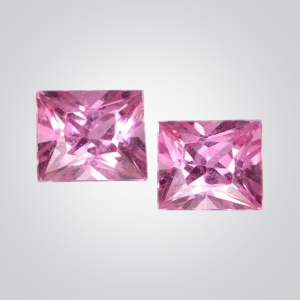 Lab Created Pulled Czochralski Pink Sapphire, Square