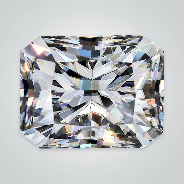 Synthetic Gemstones Crushed Ice Cut Moissanite, Square Radiant