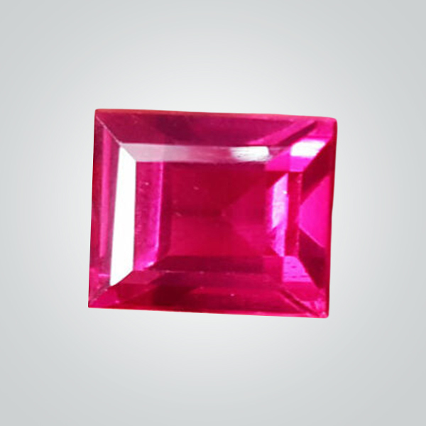 Synthetic Gemstones Pulled Czochralski Pinkish Ruby, Square