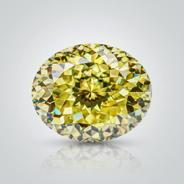 Yellow Moissanite, Round Portuguese Cut