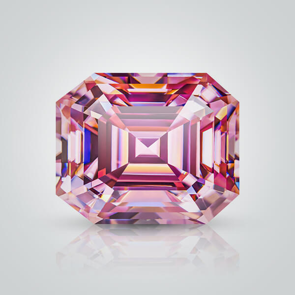 Light Pink Moissanite, Asscher