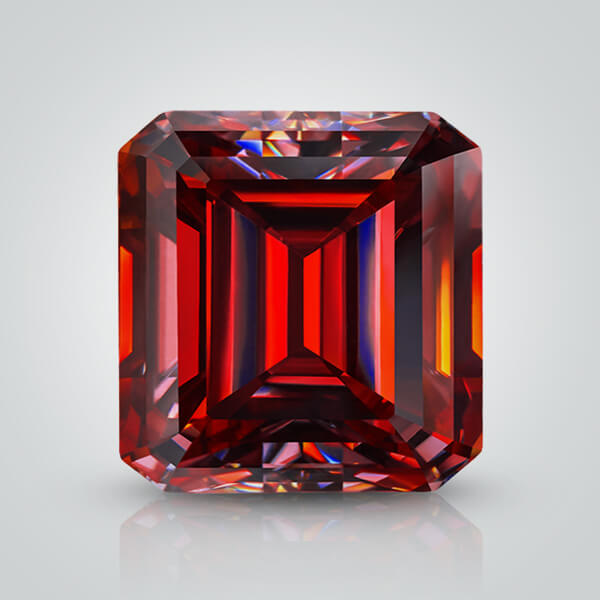Red Moissanite, Emerald
