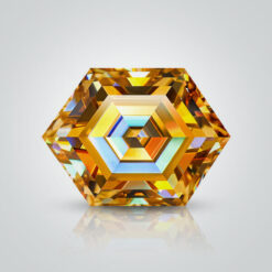 Champagne Moissanite, Hexagon