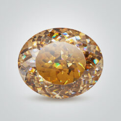 Champagne Moissanite, Round Portuguese cut