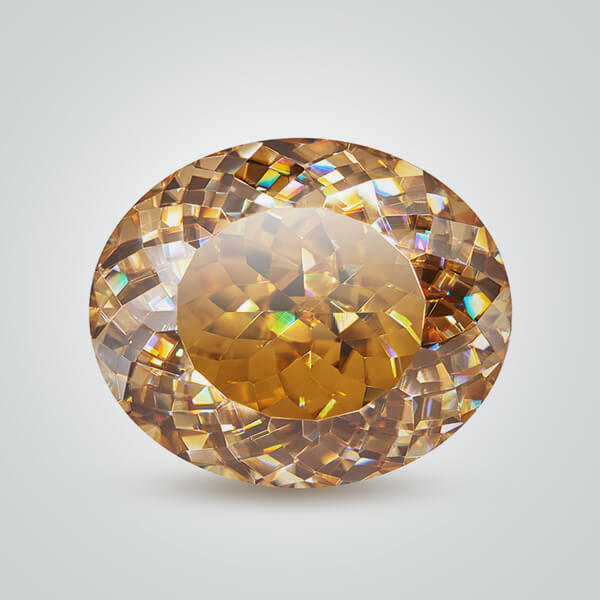 Synthetic Gemstones Champagne Moissanite, Round Portuguese cut