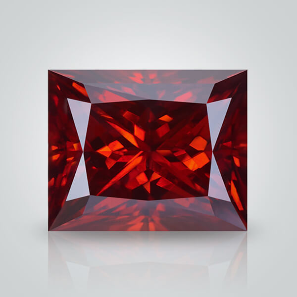 Red Moissanite, Square Princess