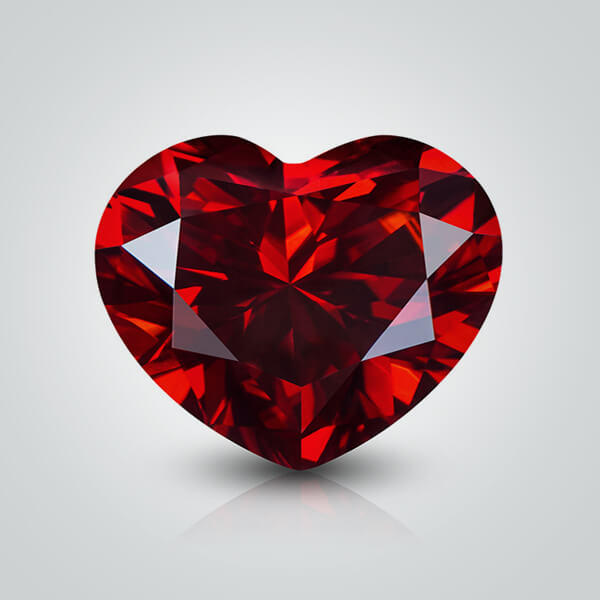 Red Moissanite, Heart