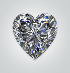 Lab Created Moissanite, Heart 6A