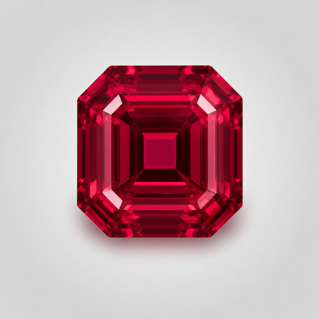 Lab Created Hydrothermal Red Beryl, Asscher