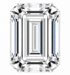 White Moissanite Moissanite, Emerald AA