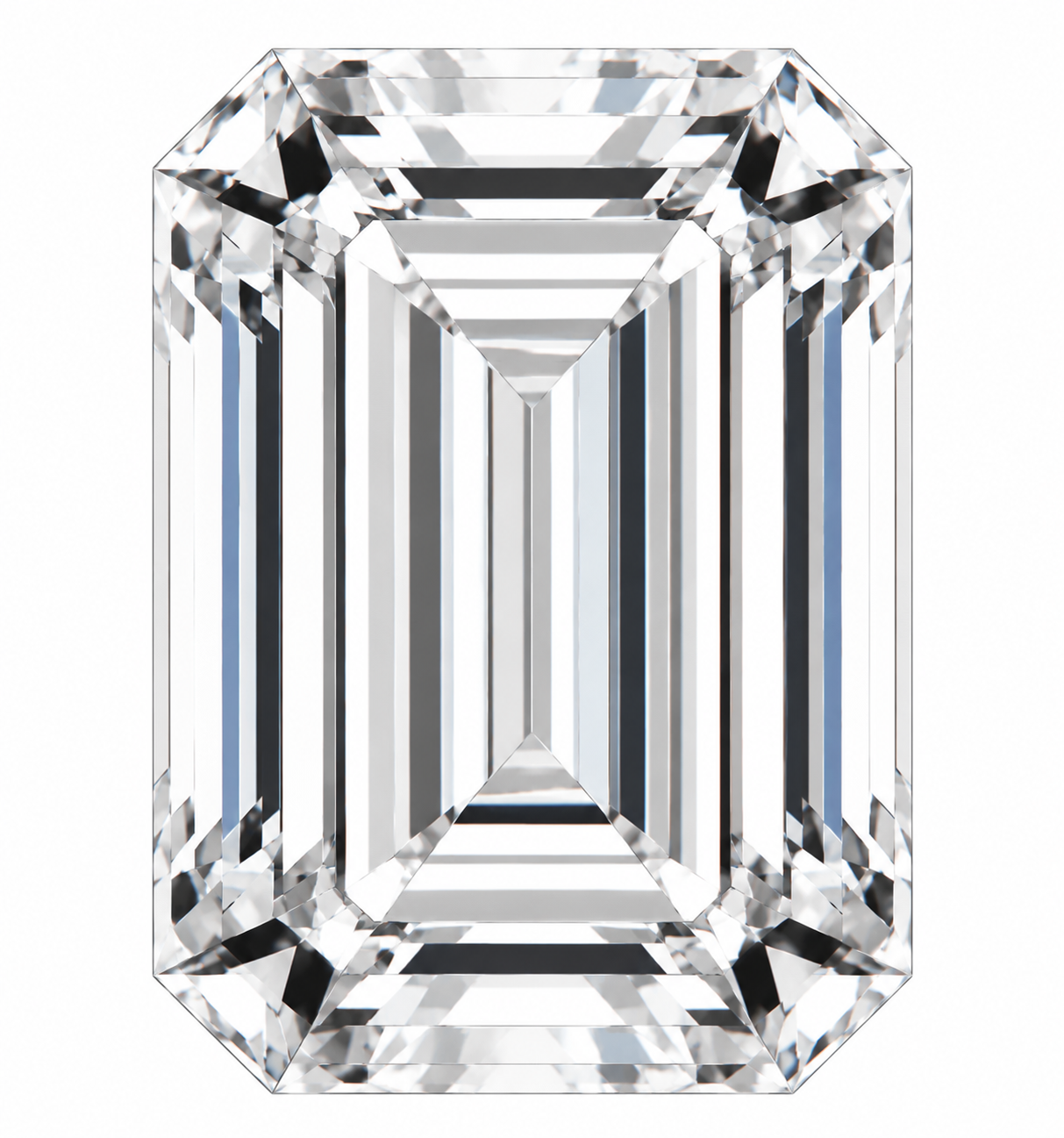 White Moissanite Moissanite, Emerald AA