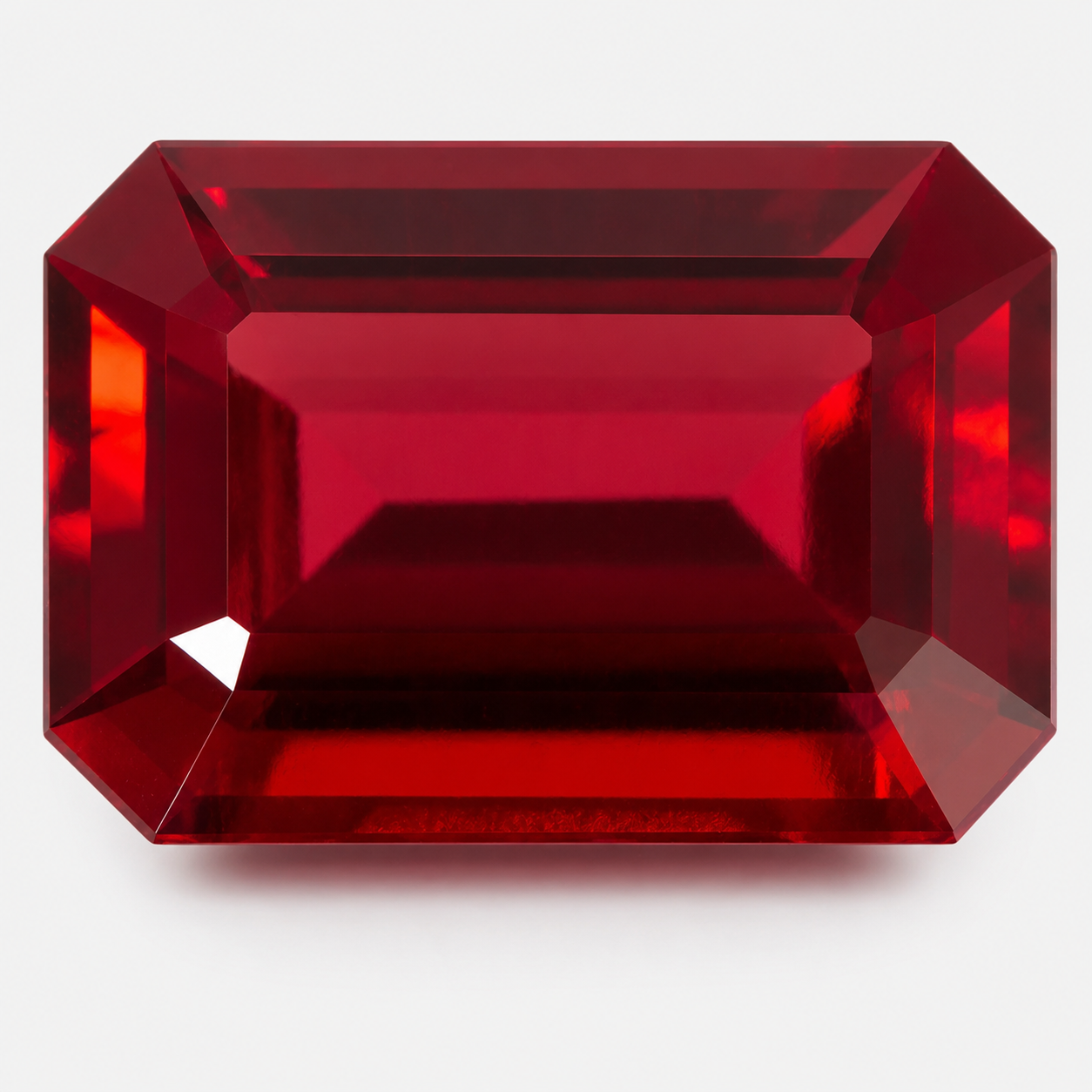 Lab Created Hydrothermal Red Beryl, Octagon