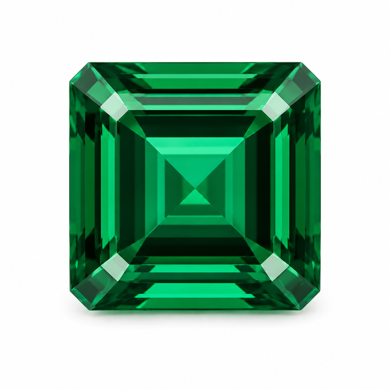 Hydrothermal Emerald Square Cut Corner