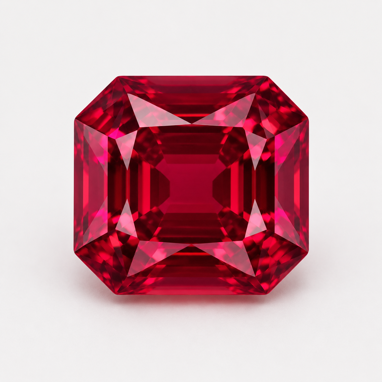 Lab Created Hydrothermal Red Beryl, Octagon Radiant