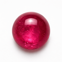 Lab Created Hydrothermal Red Beryl, Round Cabochon