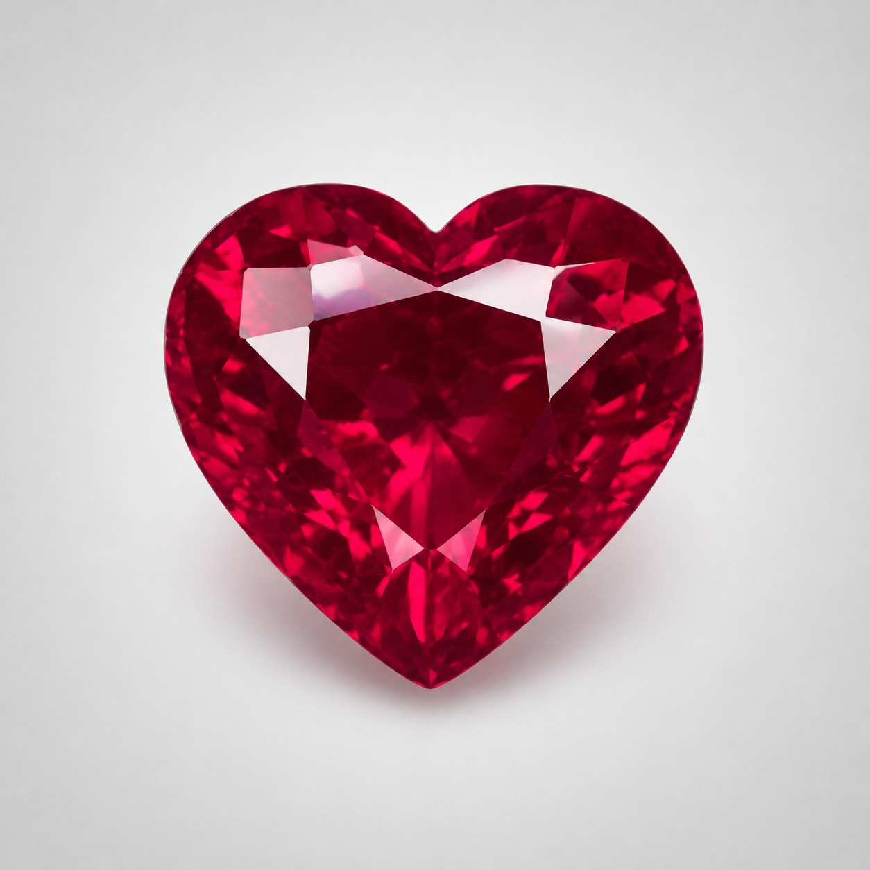 Lab Created Hydrothermal Red Beryl, Heart