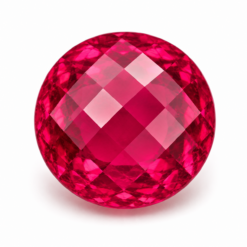 Lab Created Hydrothermal Red Beryl, Round Checkerboard