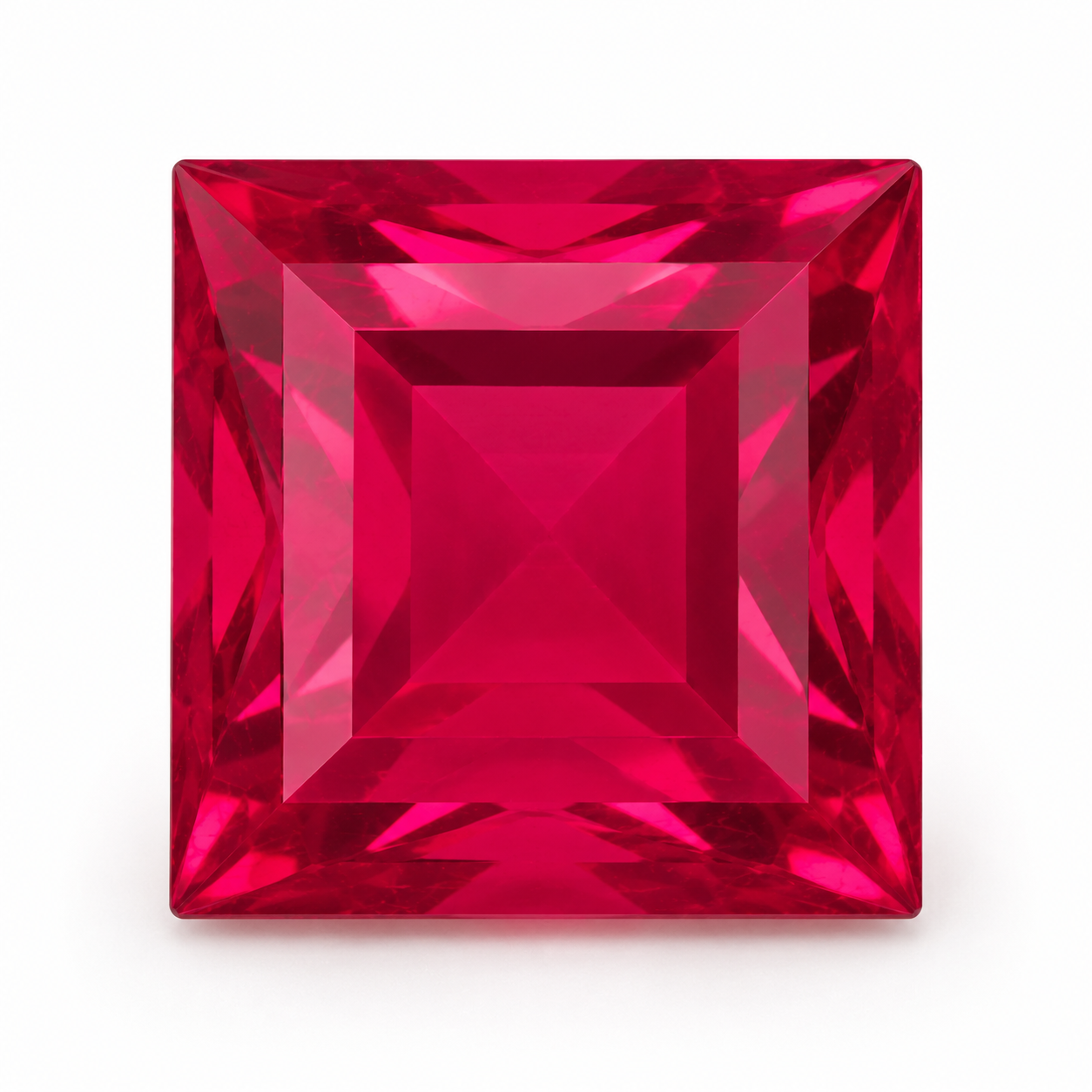 Lab Created Hydrothermal Red Beryl, Square