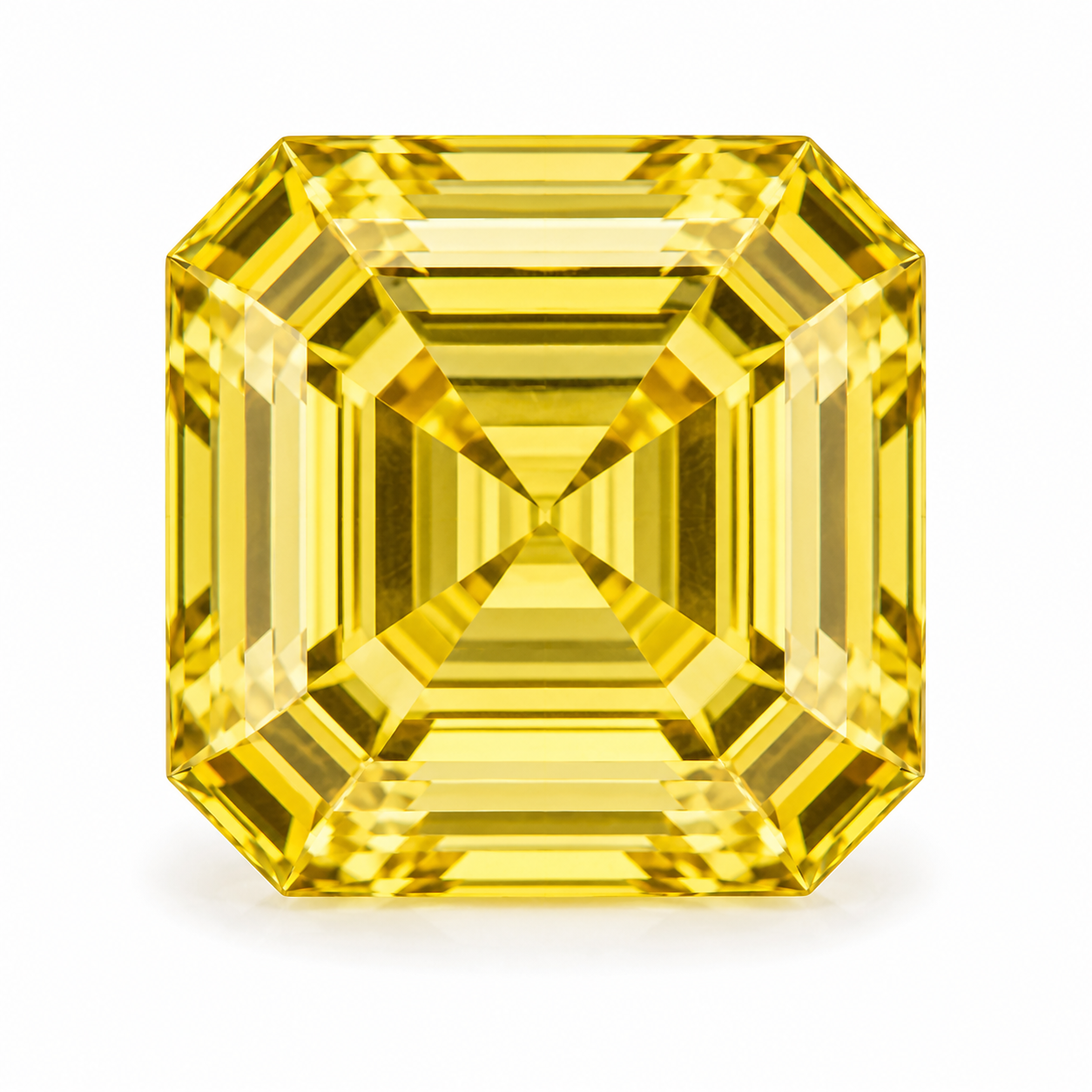 Hydrothermal Yellow Sapphire, Asscher